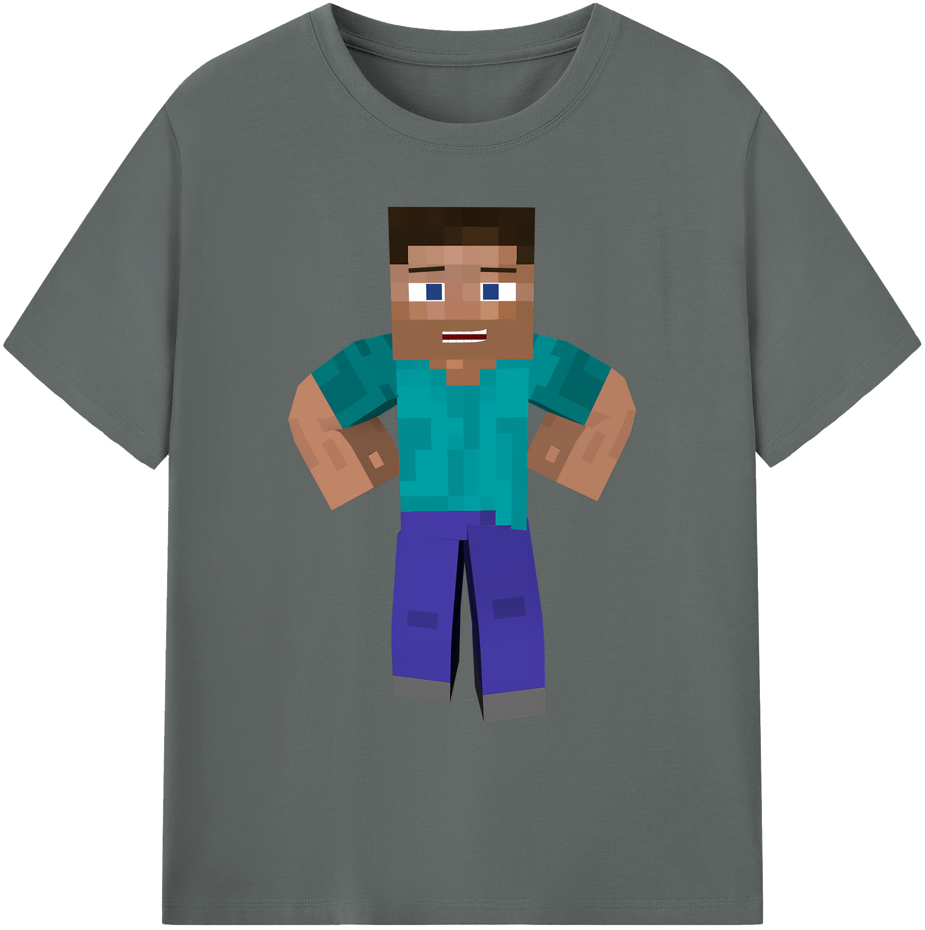 （画像用） マインクラフト ブロックの世界 Minecraft MC Block world 綿100％ メンズ半袖Tシャツ｜肌触りやわらか＆通気性